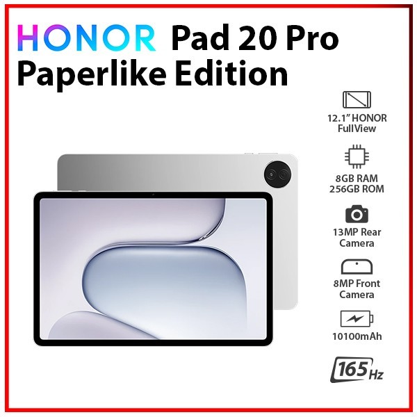 Honor Pad 20 Pro 8GB+256GB Bluetooth Android PC Tablet AU (Paperlike Edition)
