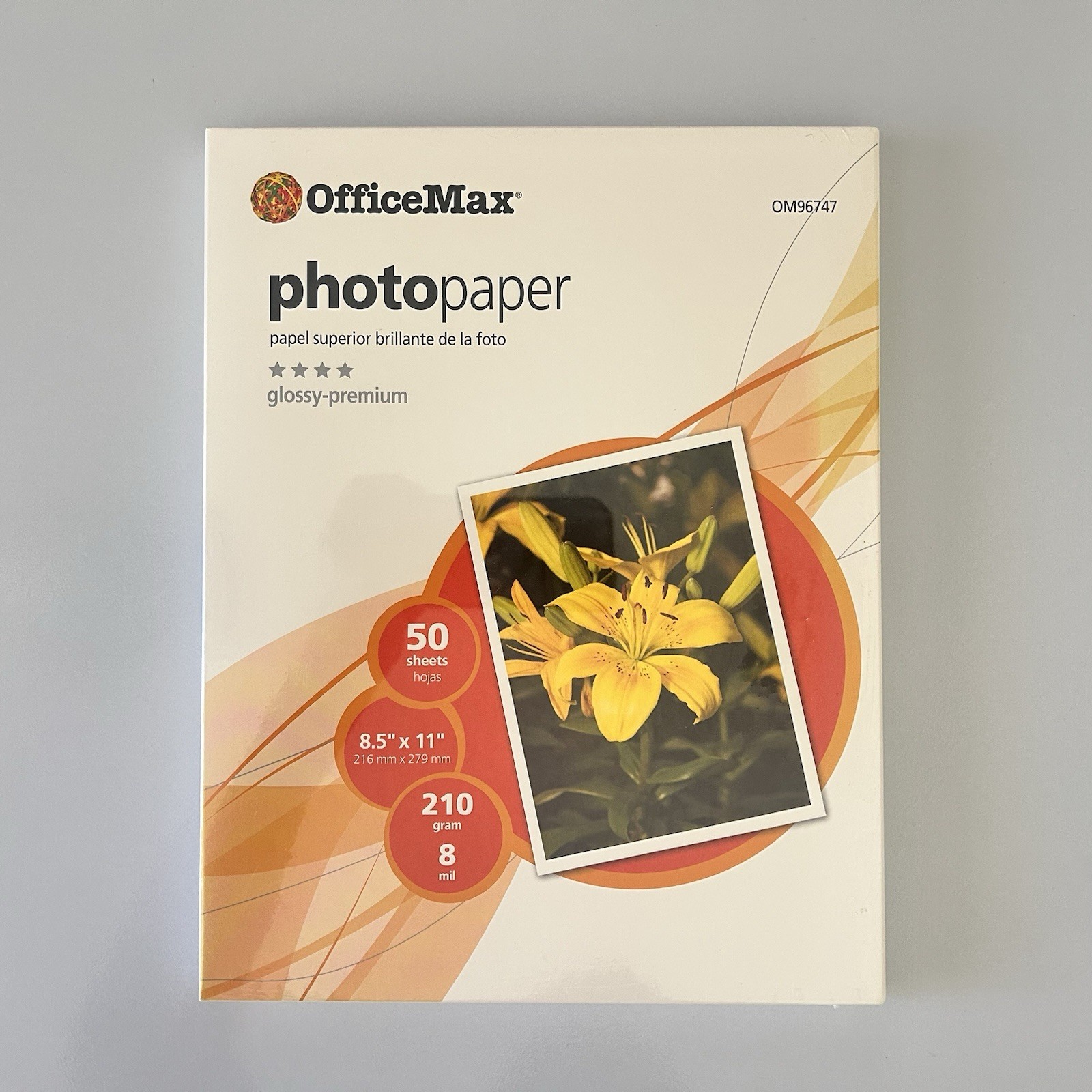 OfficeMax Photo Paper Premium Glossy OM96747 - 50 Sheets 8.5in" x 11" Sealed