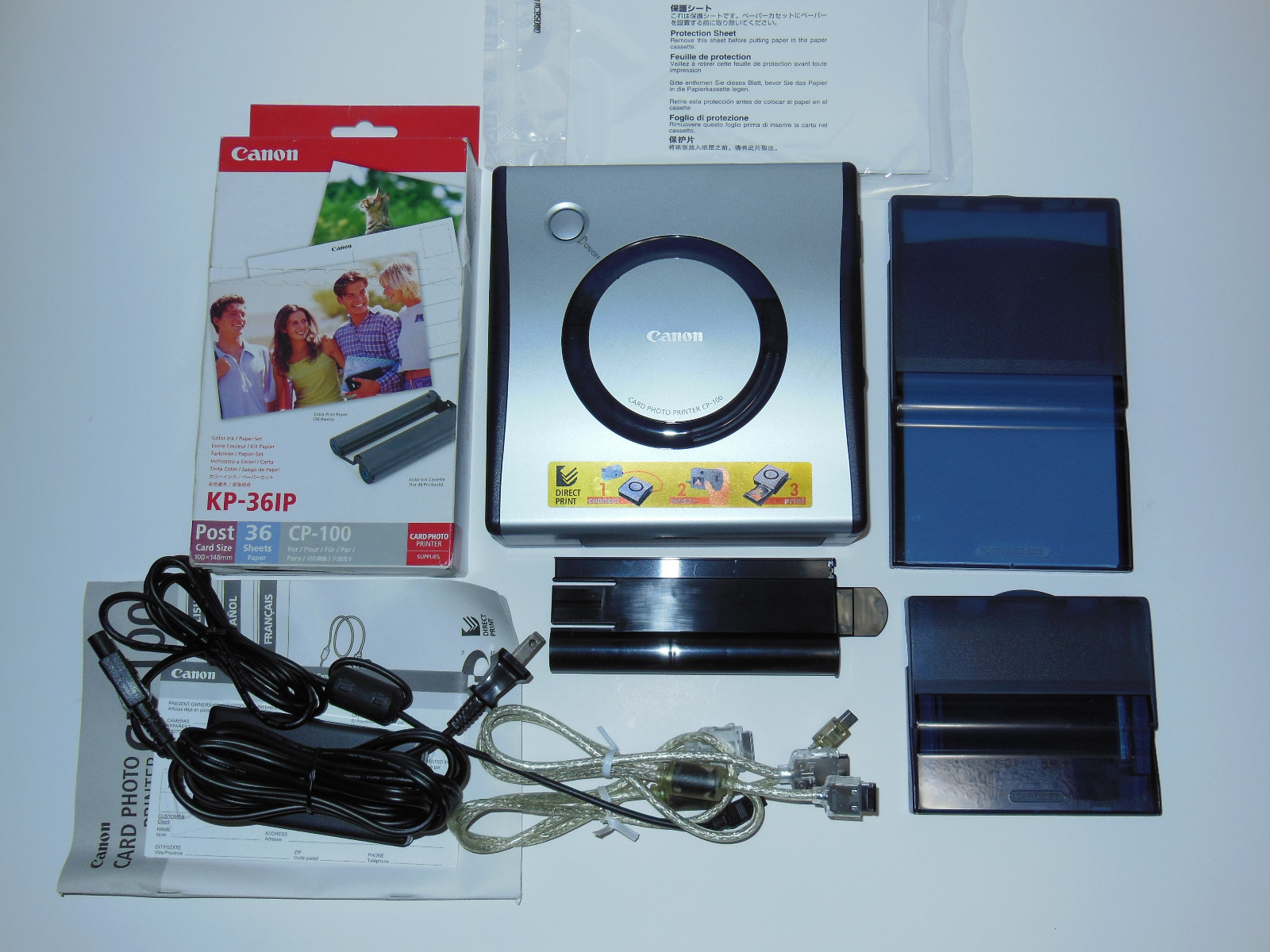 Canon CP-100 Direct Print Card Photo Printer with KP-36IP (71 total) Used Once