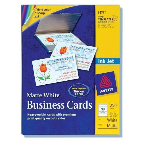 avery Avery Dennison 8371-250 Cards 2x3.5 White Inkjet UPC:072782083717