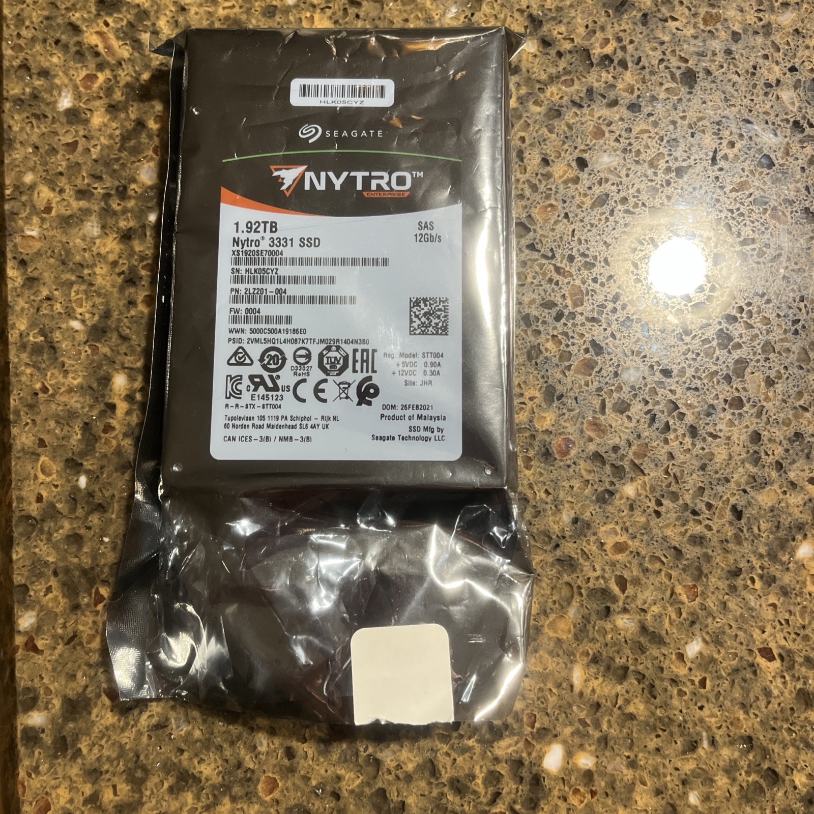 Lot Of 1 Seagate Nytro 3331 1.92TB SAS 12Gb/s 2.5IN SSD XS1920SE70004