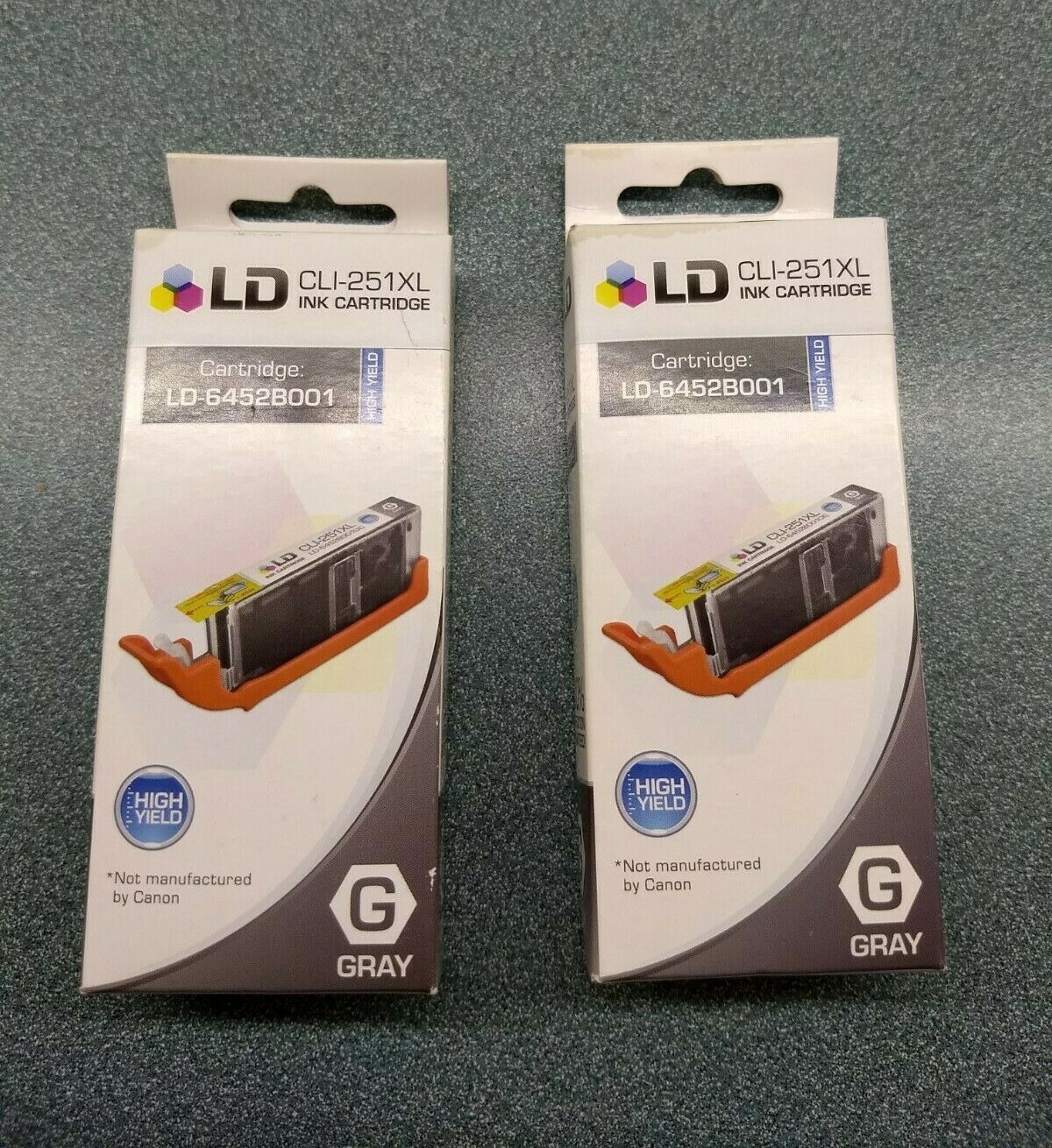 LD CLI-251XL Ink Cartridge Canon Printer - GRAY LD-6452B001 - Non-Genuine QTY 2