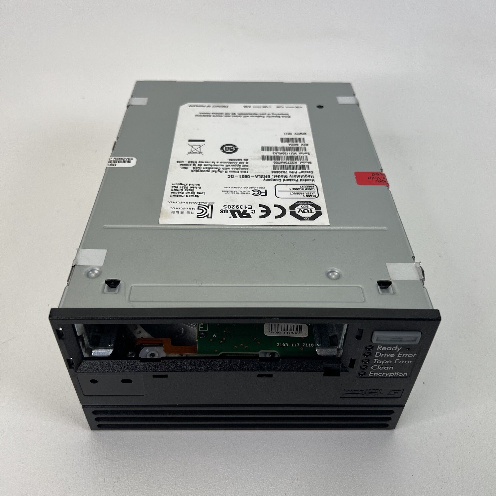 HP Ultrium LTO 5 BRSLA-0901-DC Oracle 7020568 Model AQ273H#700 UNTESTED