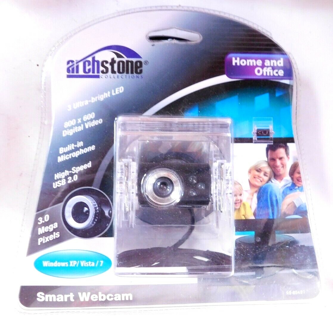 Archstone USB Smart Webcam with 3 LEDs Built-in Microphone 3 MP NIP
