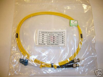 LC to ST UPC fiber patch cord jumper cable singlemode 9/125 duplex 5m length 