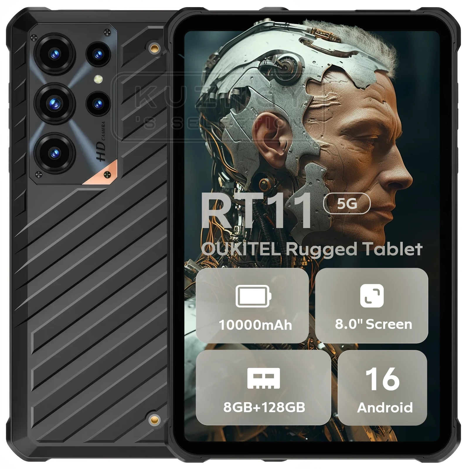 Oukitel RT11 5G Outdoor Tablet 24GB+128GB Android 16 10000mAh 8" Rugged Tablet