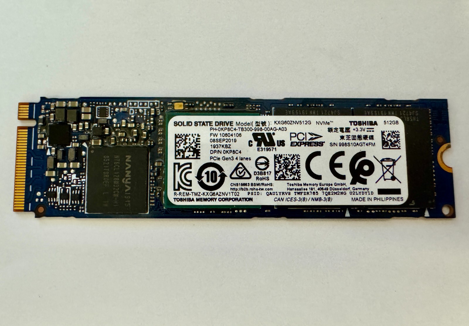 Toshiba XG6 KXG60ZNV512G 512 GB Solid State Drive - M.2 2280 Internal