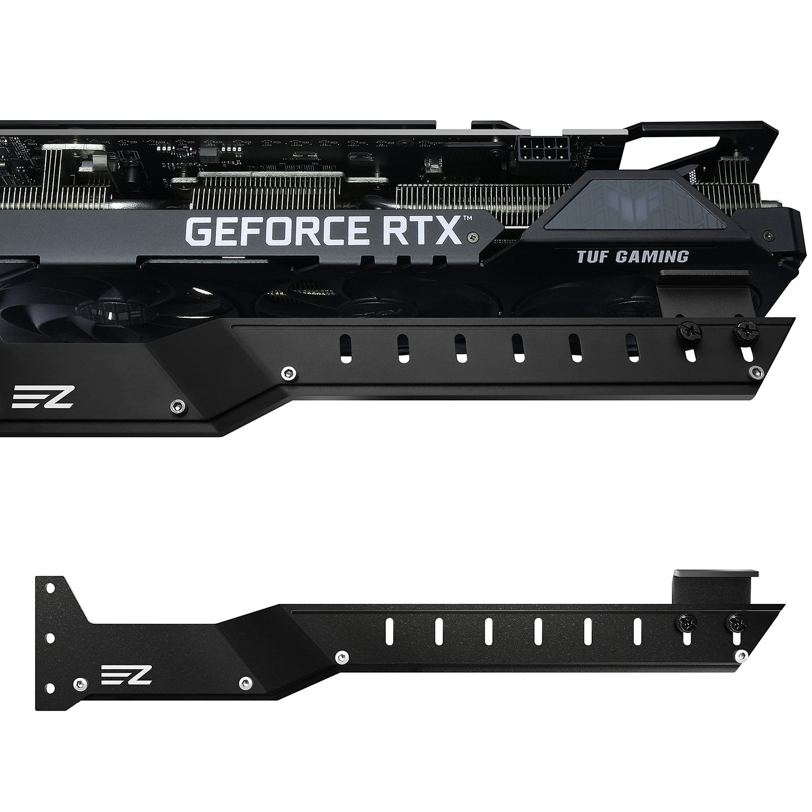 EZDIY-FAB GPU Holder Brace Black Aluminum Bent Design RTX 3090 3080 RX 6900 XT