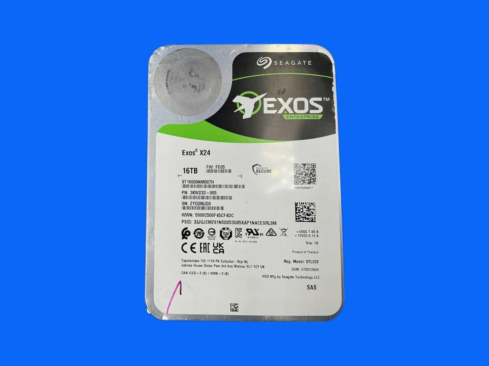 ST16000NM007H Seagate Exos X24 16TB SAS 12Gb/s 7200RPM 512MB 3.5" HDD