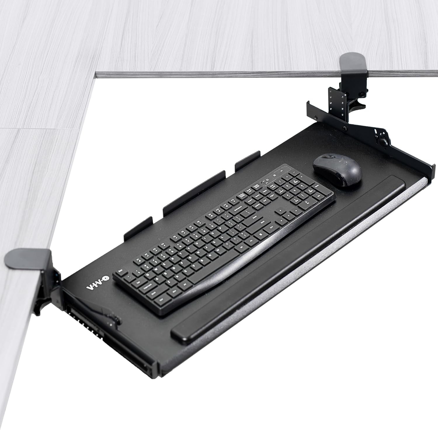 Premium Black Clamp-on 27 x 11 in Keyboard Tray MOUNT-KB05HT Large Height