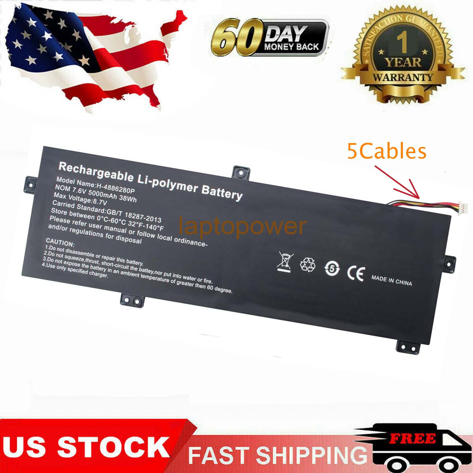 U3576127PV-2S1P U3576127 5080270P 4886280P Battery for Gateway GWTN156-11BK 38Wh