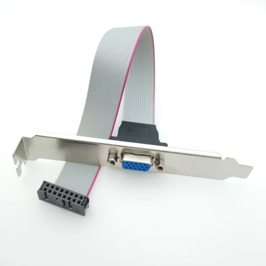 Mainboard Graphics Card VGA 2.54mm 16P Female To 15P Bracket GPU Extension Cable