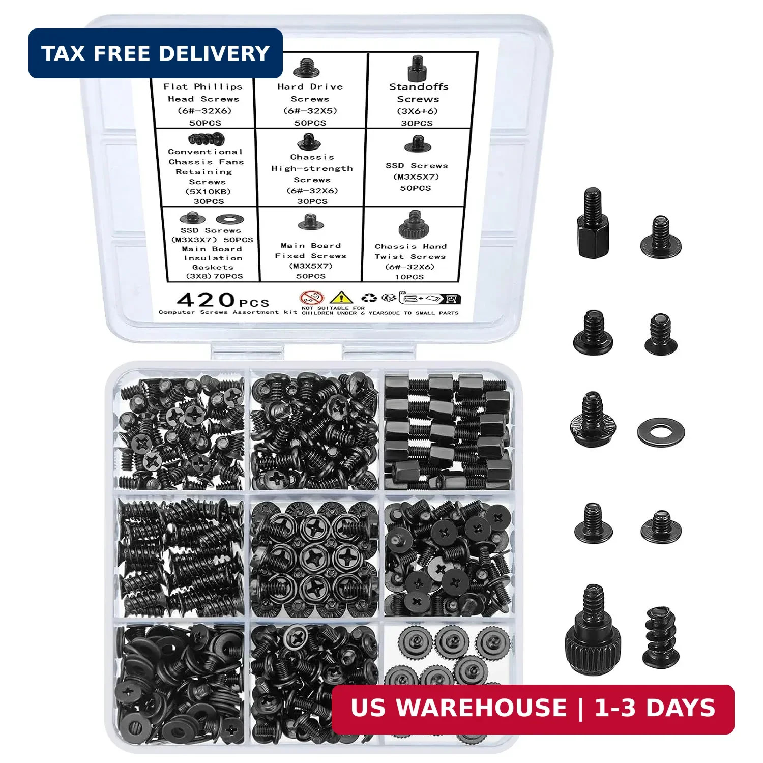 420pcs Computer Screws, Motherboard Standoffs Kit for Motherboard Laptop Compute