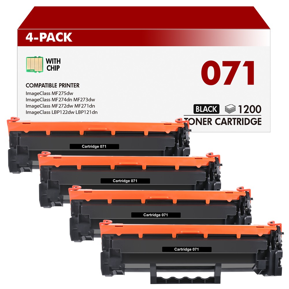 4× CRG071 Toner Cartridge for Canon 071 imageCLASS LBP120 MF270 Mf272dw NEW CHIP