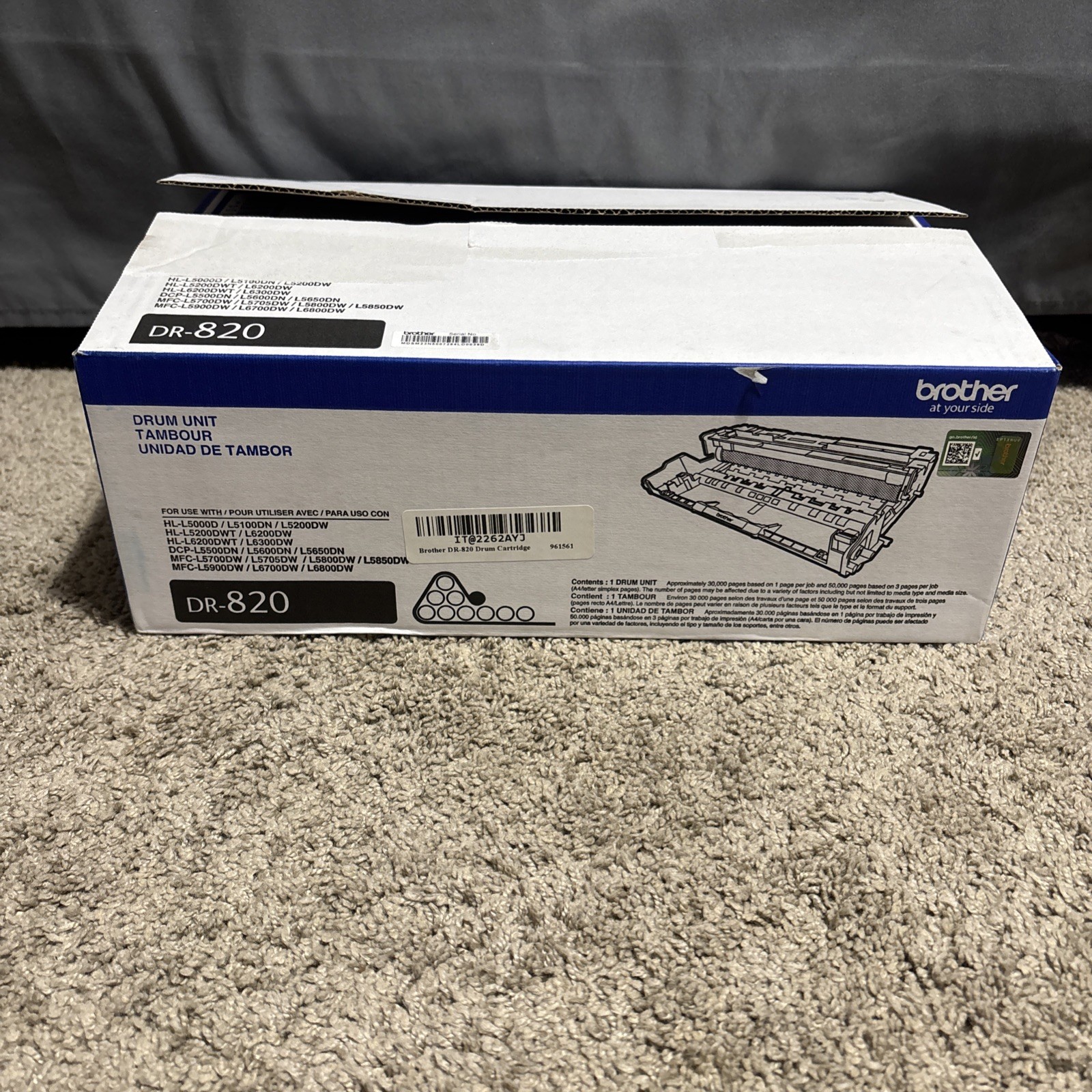 Brother DR-820 Drum Unit for MFC-L5850DW/ L5900DW HL-L6200DW