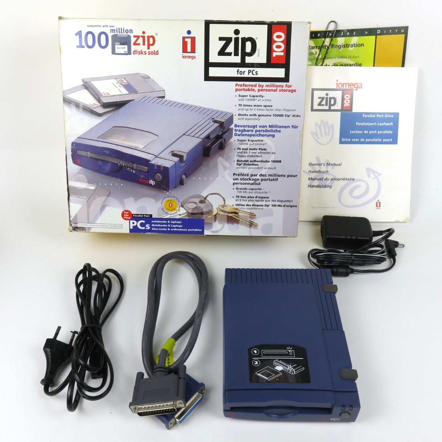 Iomega Z100P2 100MB External 25-Pin Parallel Port Zip Drive Software Discs