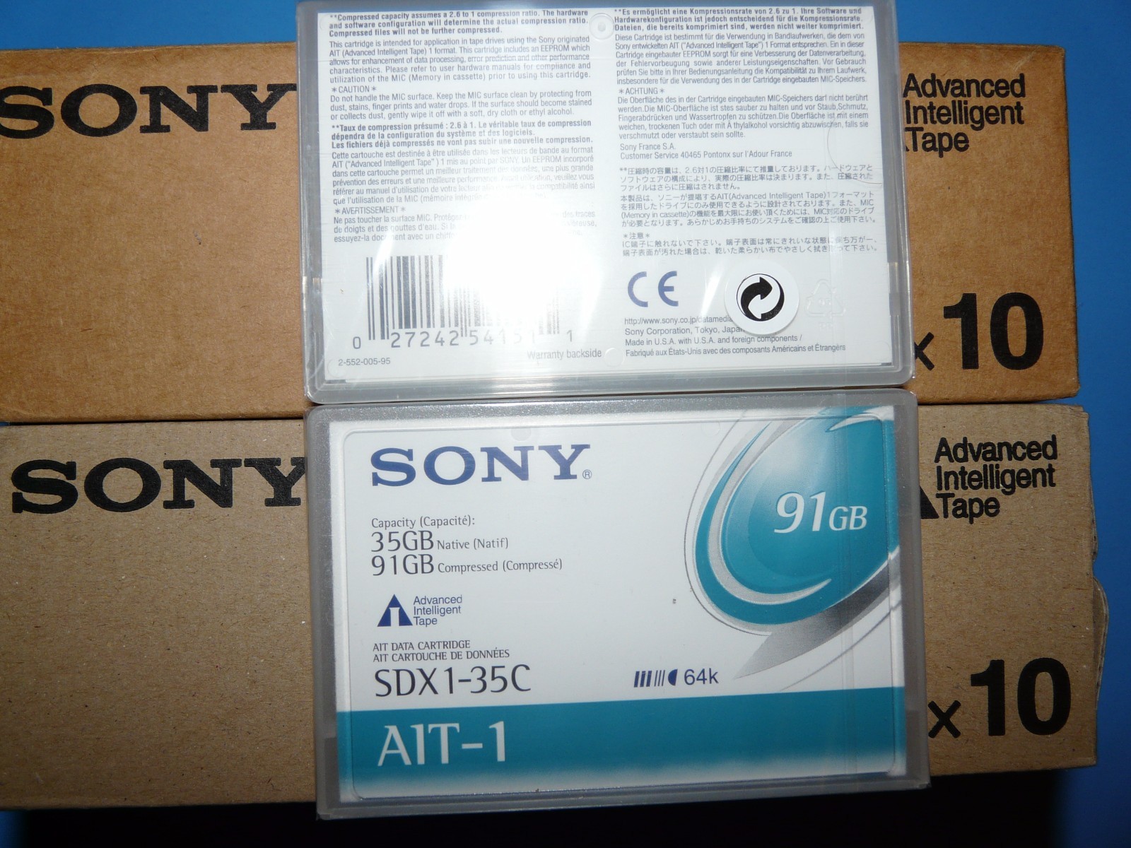 20  Sony SDX1-35C AIT-1 35/91 GB Data Tape Cartridges 64k 8mm 230m  NEW sealed