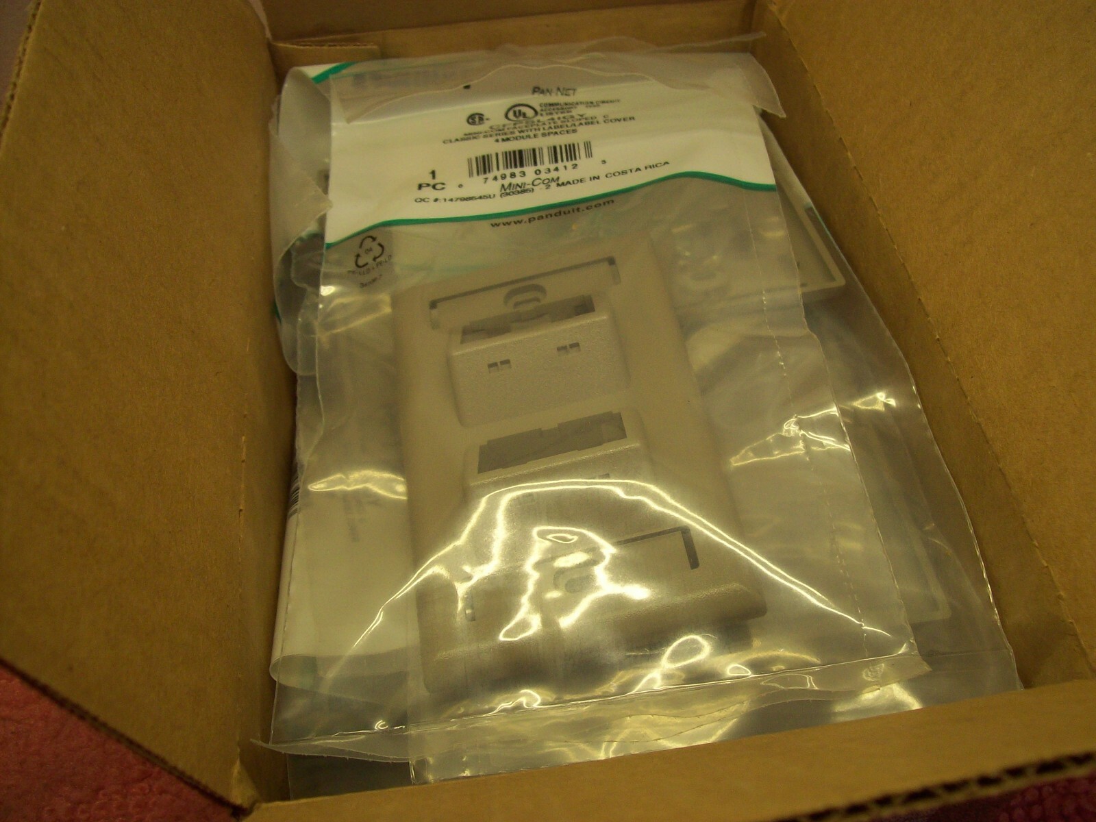 Lot of 10 Panduit PAN-NET CFPSL4IGY Mini-Com Faceplate C - 4 Module Space - Gray