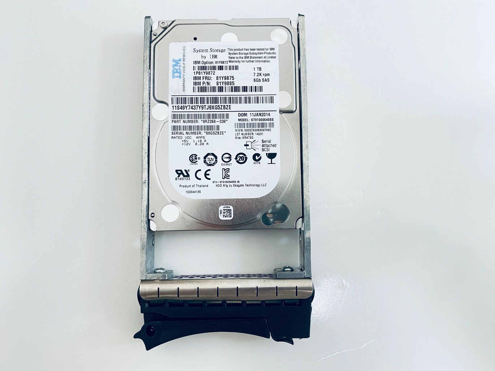 IBM 81Y9872 81Y9875 81Y9885 2.5" 1TB SAS 6G/S 7.2K DS3524 DS3500 HDD Hard Drive 