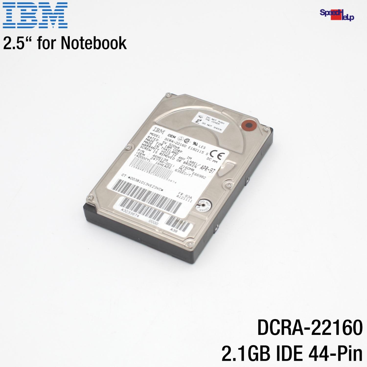 IBM DCRA-22160 2.1GB 2160MB 2.5 Inch Notebook IDE HDD 2.5" Hard Disk