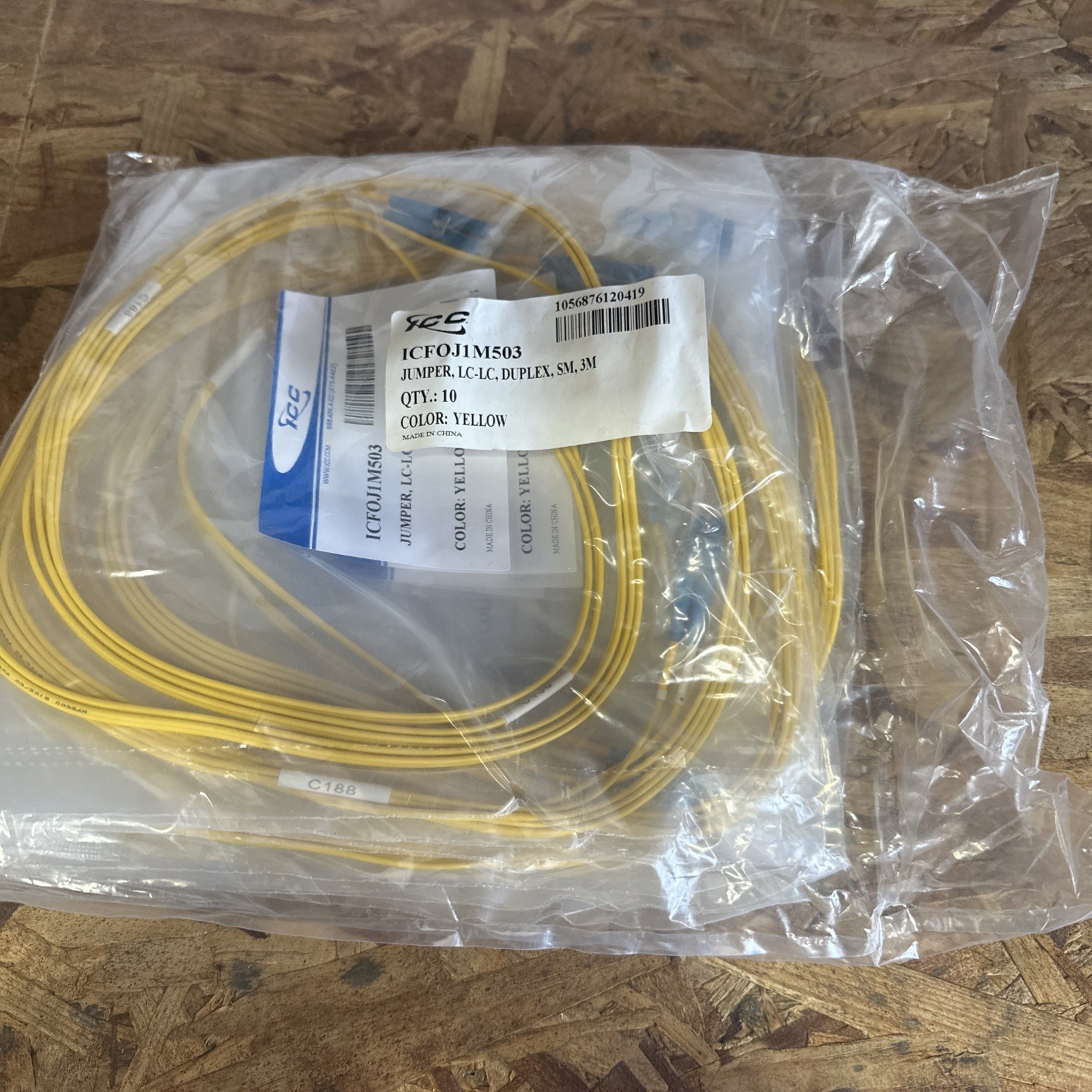 ICC ICFOJ1M503 LC Duplex Single-mode 9/125 (OS1) Fiber Optic Patch Cable in Yell