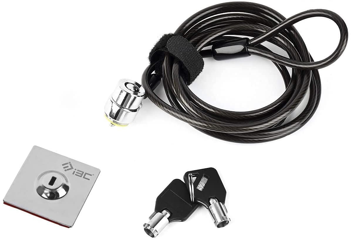 I3C Laptop Cable Lock, Hardware Security Lock with Keys, 1 Pack, black