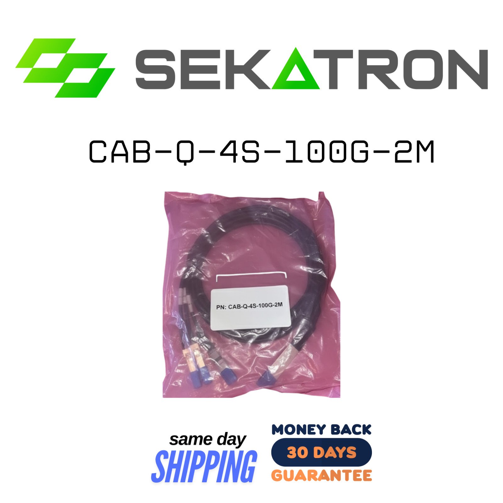🔗 NEW Arista CAB-Q-4S-100G-2M 100G to 4×25G QSFP28 DAC Cable 2m ⚡ FastShip