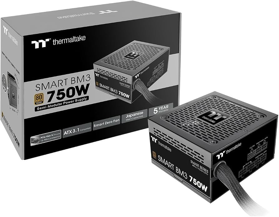Thermaltake Smart BM3 750W ATX 3.1 Semi-Modular 80+ Bronze PSU 12VHPWR