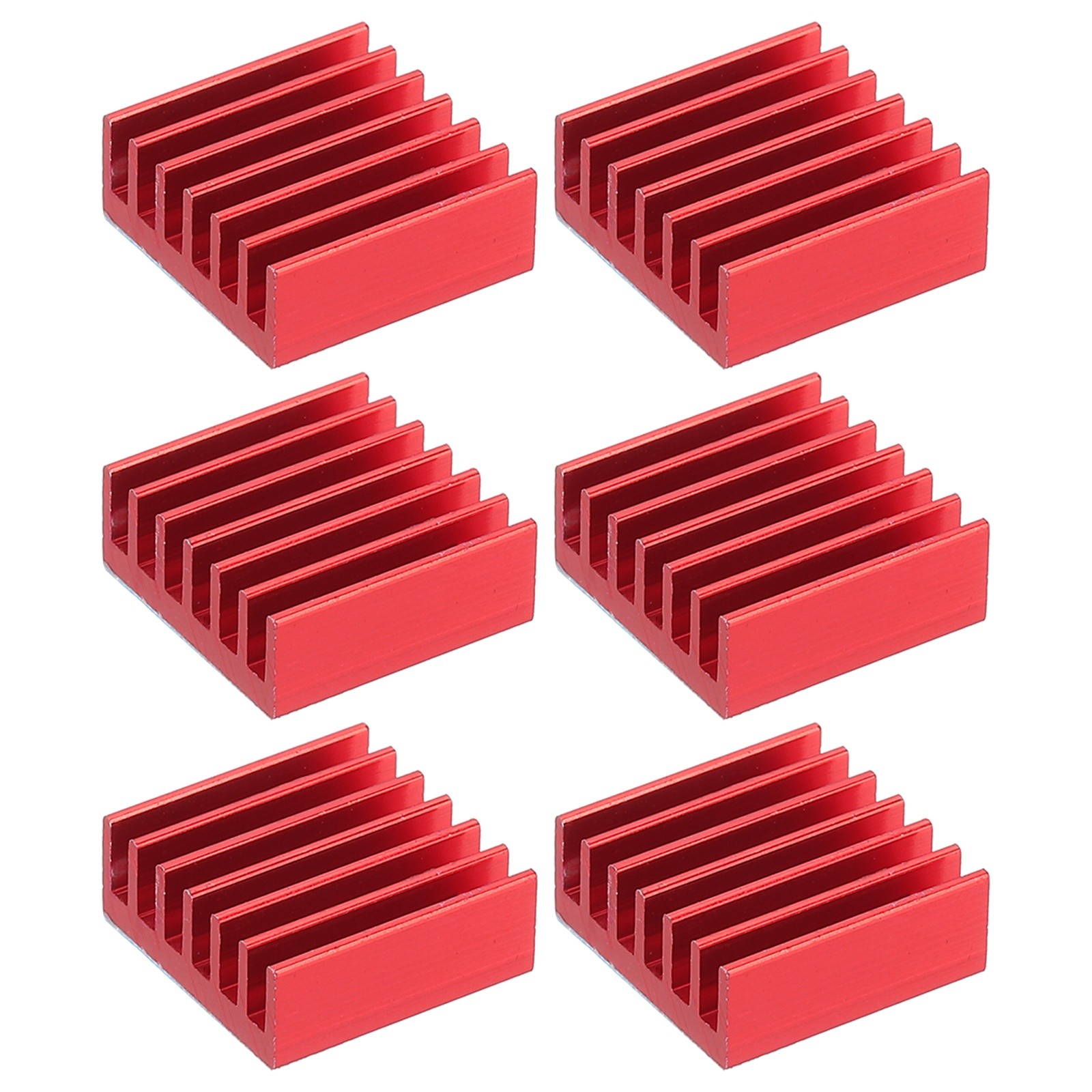 6Pcs, Heatsink 14x14x6mm Aluminum Heat Sink w/ Thermal Blue Sticker Red