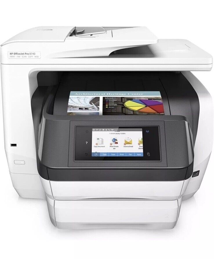 Brand New HP OfficeJet Pro 8740 All-in-One Wireless Color Inkjet Printer