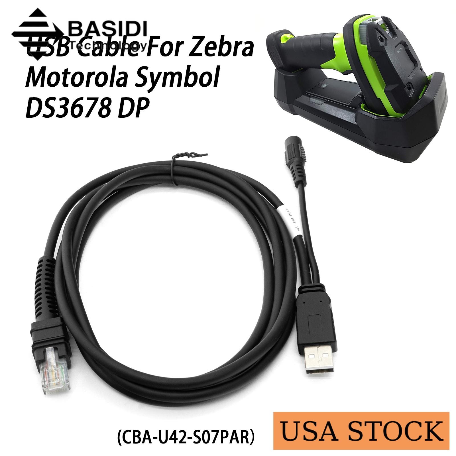 🔥USB Power Cable for Zebra DS3678-DP LI3608 DS3600 DS3608 DS8108 CBA-U42-S07PAR