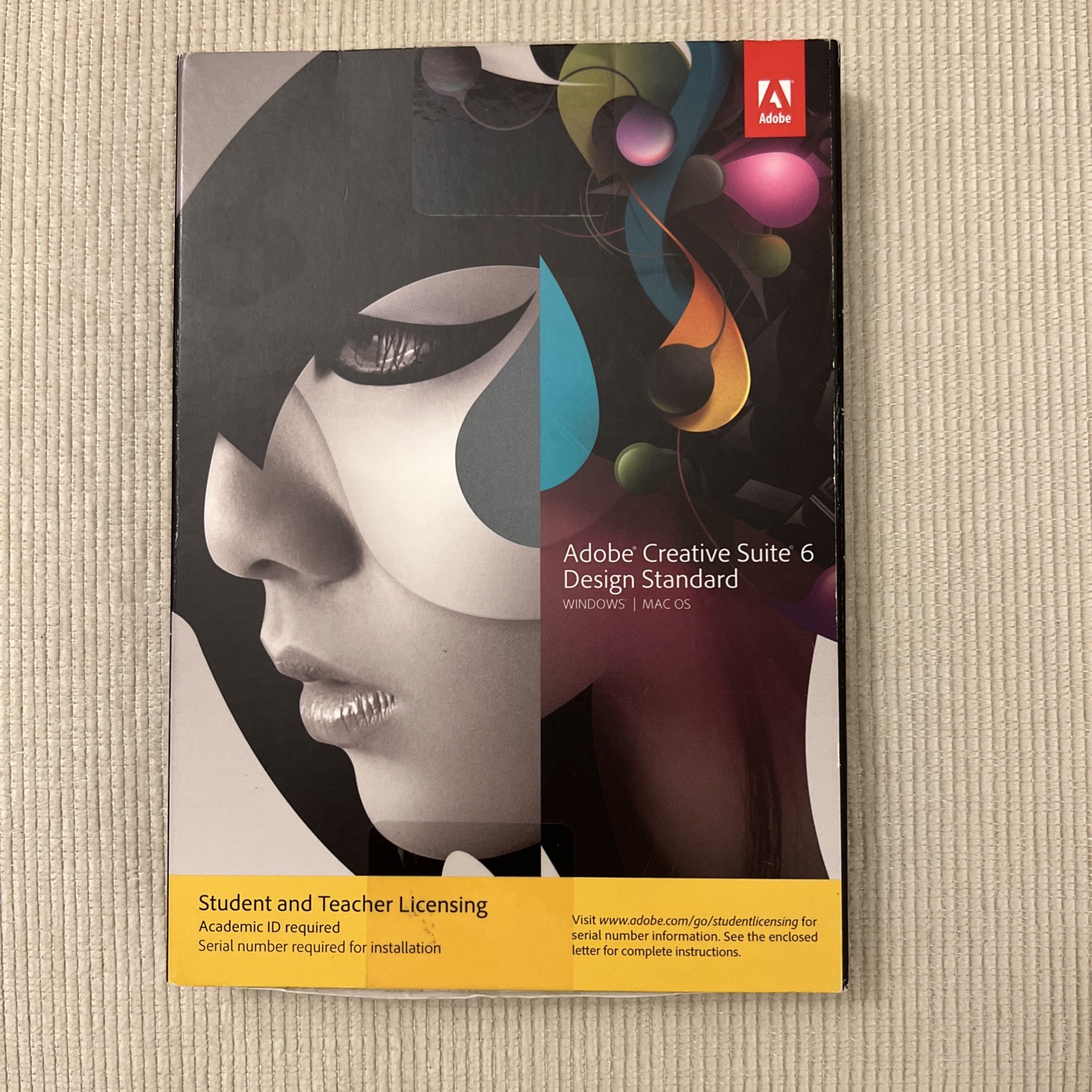 Adobe Creative Suite 6  Design Standard Student Teacher  w/Mac Code - Untested