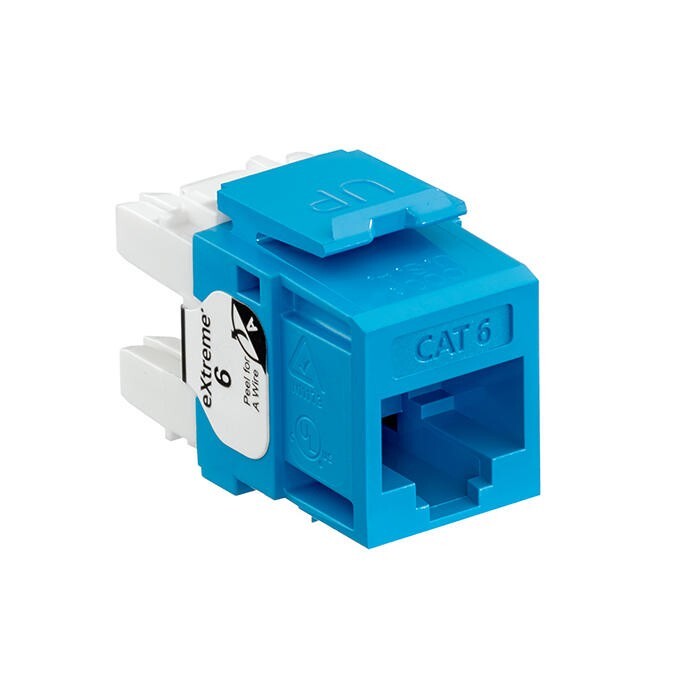 Leviton 61110-RL6 Exterme Cat 6 UTP Quickport Jack Blue