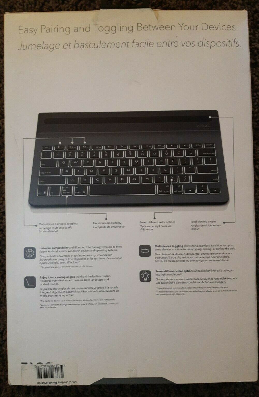 ZAGG Limitless, Full-Size Universal Bluetooth Keyboard, Black 