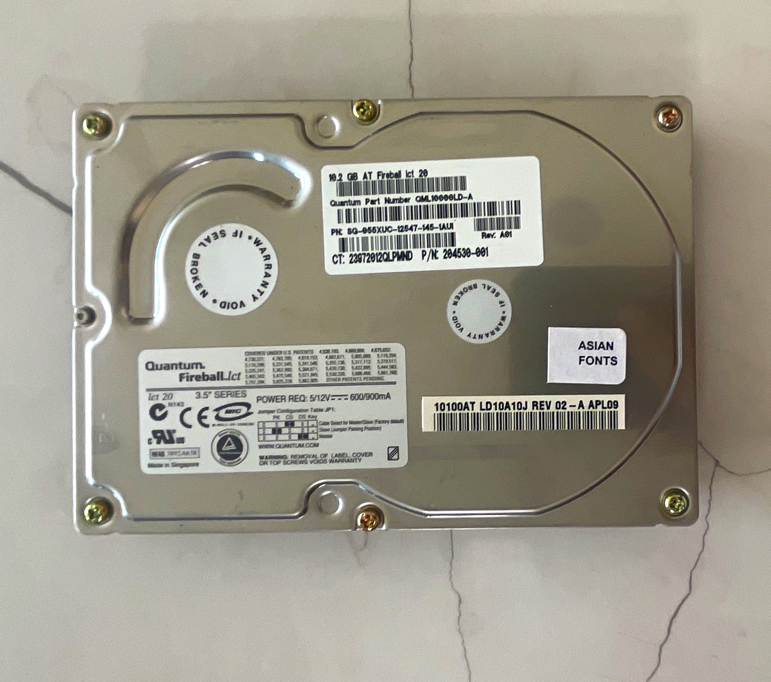 Quantum Fireball Lct 20 20GB 3.5" IDE HDD 4500RPM 512KB Cache ATA-66
