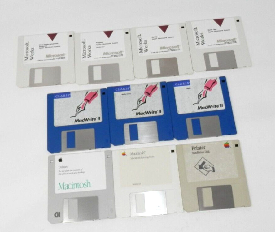 Claris MacWrite II - Microsoft Works 2.0 - Macintosh Utility Discs • 3.5