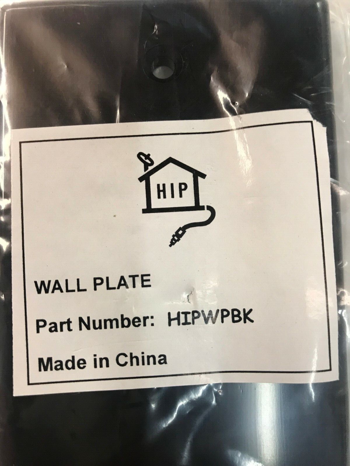 HIP wall plate 1 port Black Color HIPWPBK 
