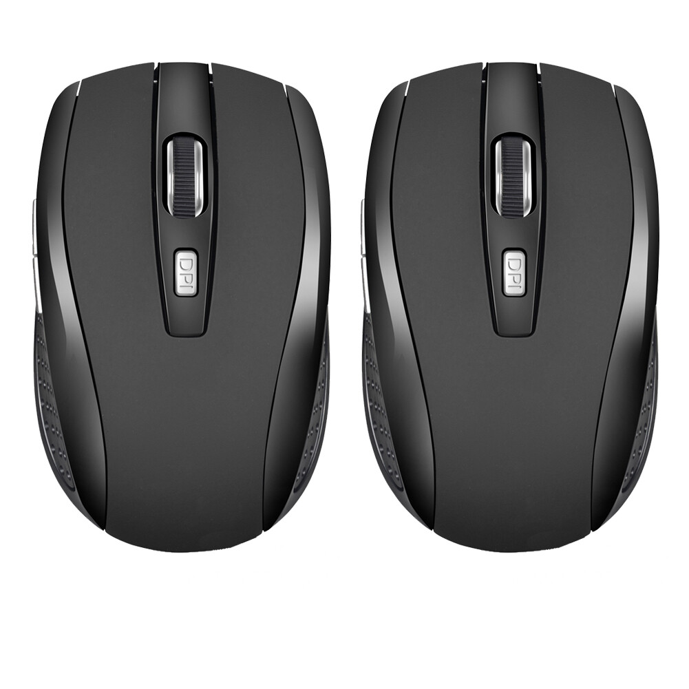 US 2 Pack 2.4GHz Wireless Optical Mouse with USB Nano Receiver for Laptop PC