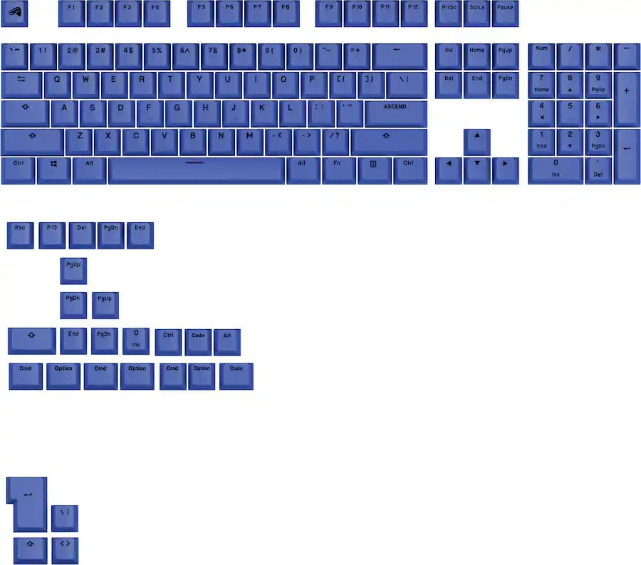 Glorious - GPBT Basics Universal Keycap Set - Mana Blue