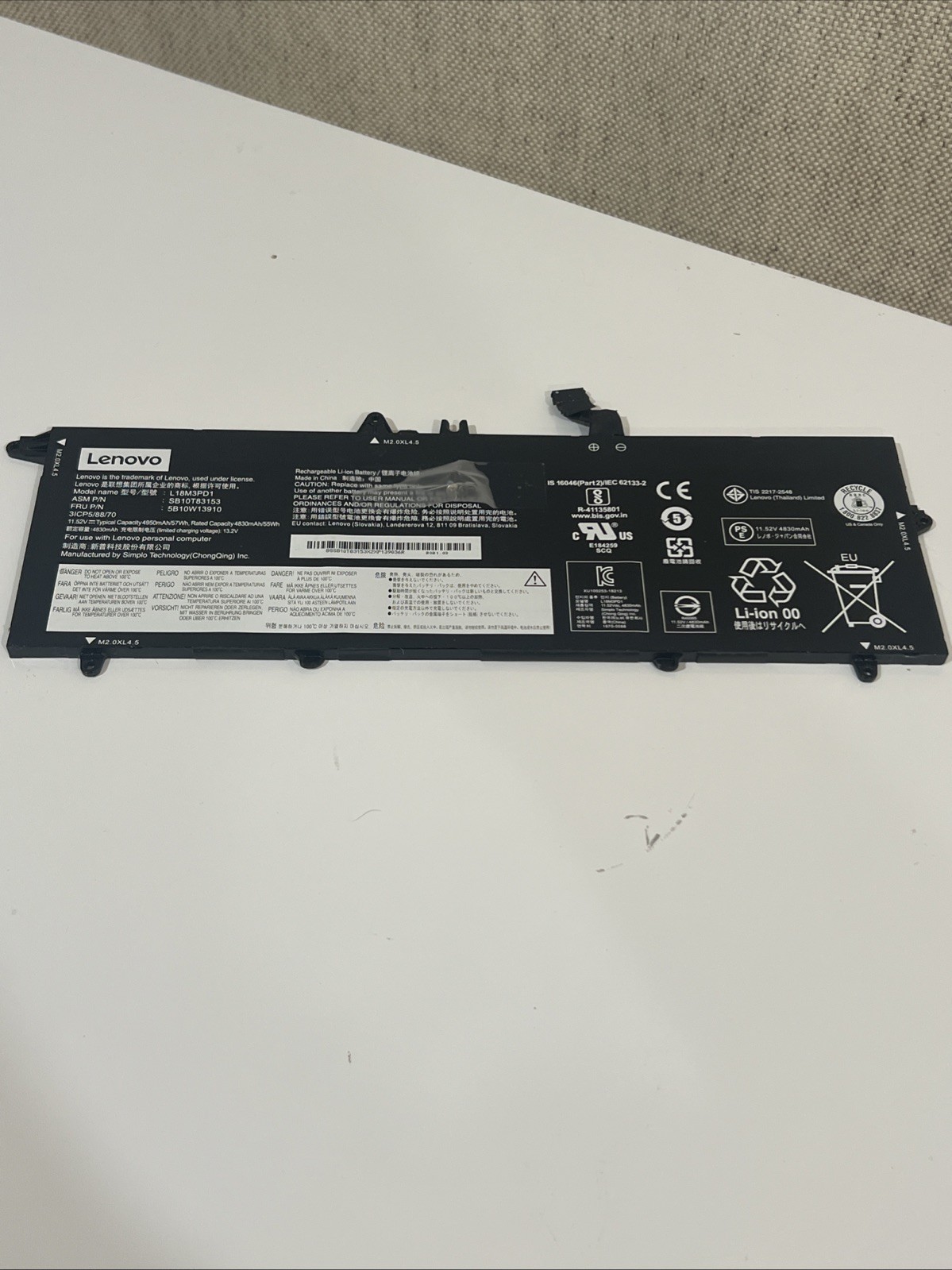 Genuine Lenovo ThinkPad T14s T490s T495s Battery L18M3PD1 OEM