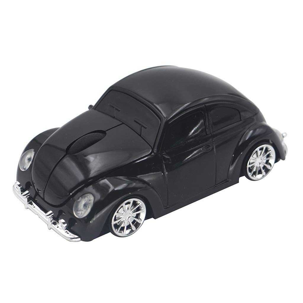 ECOiNVA VW Beetle Wireless Sports Car Shape Mouse Mice Computer Laptop Black