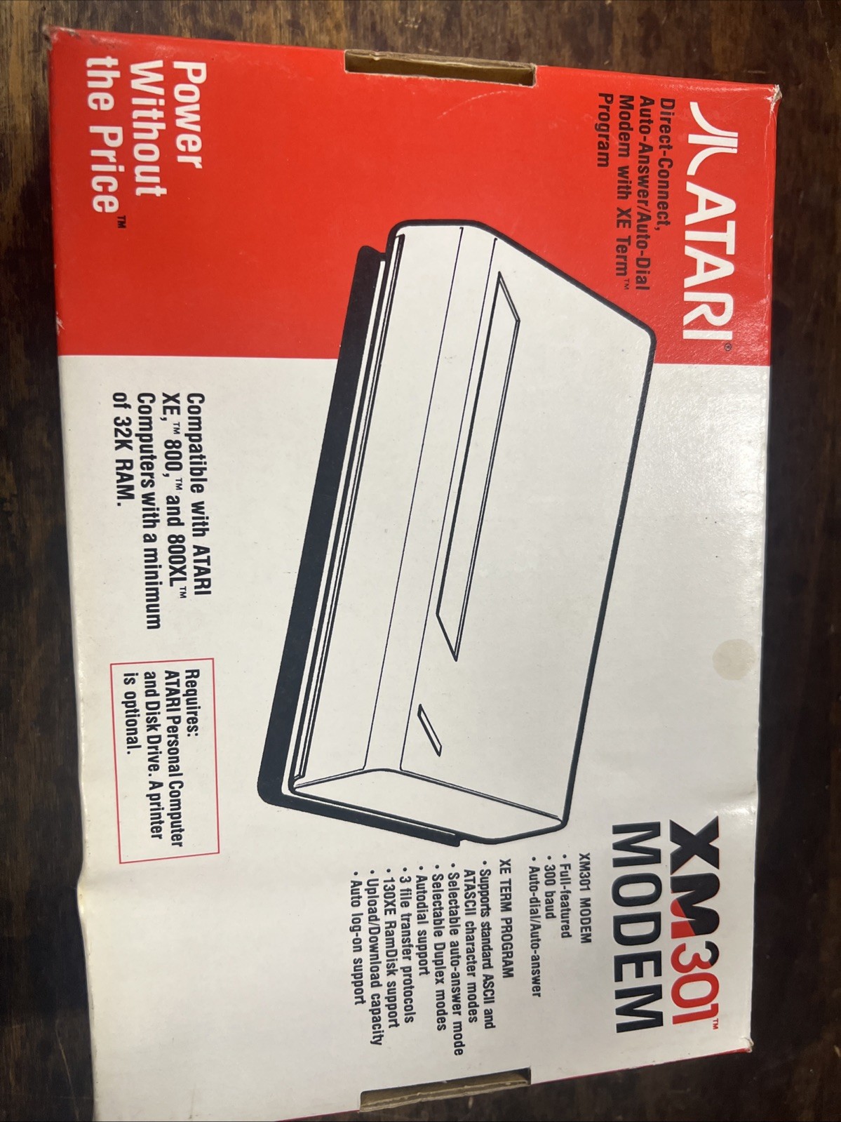 Vintage Atari XM301 Modem W/ Box Untested