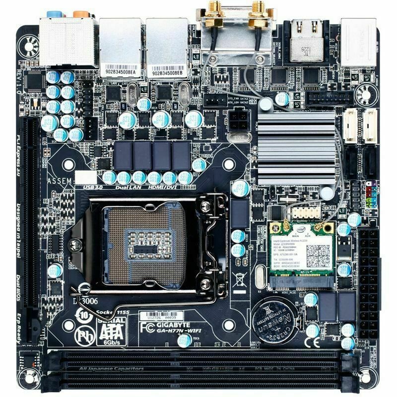 Gigabyte GA-H77N-WIFI Motherboard Intel H77 LGA 1155 DDR3 Mini-ITX DVI Core HDMI