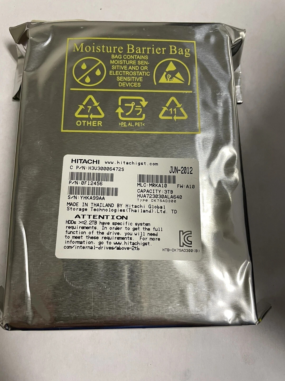 Hitachi  7K3000 3TB Internal 7200RPM 3.5" (0F12456) SATA