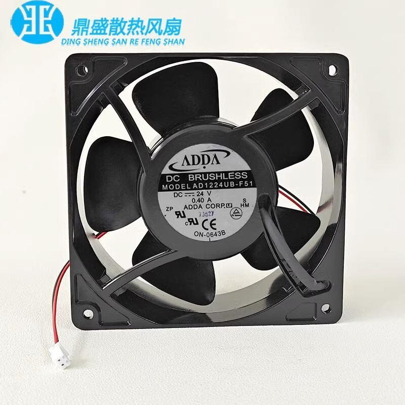 ADDA AD1224UB-F51 12038 24V 0.40A 2-Pin Aluminum Frame Inverter Cooling Fan