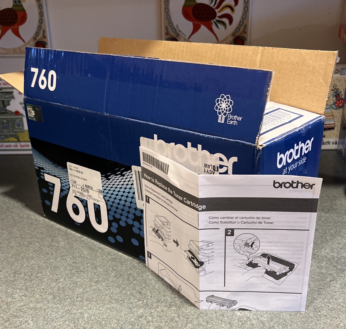 BROTHER 760 Printer TONER CARTRIDGE Open Box SEALED High Yield 3000+Copies BLACK