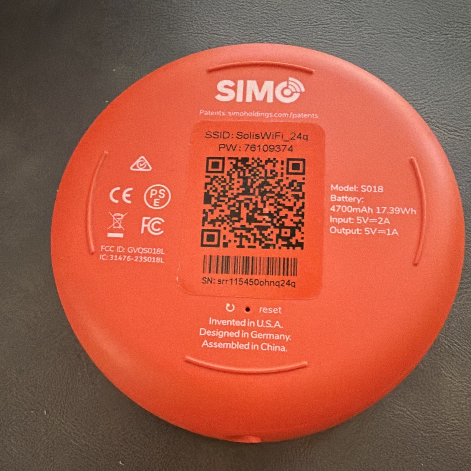 Simo Solis Lite S018 Orange Multi-Carrier Tri-Band Mobile WiFi Hotspot