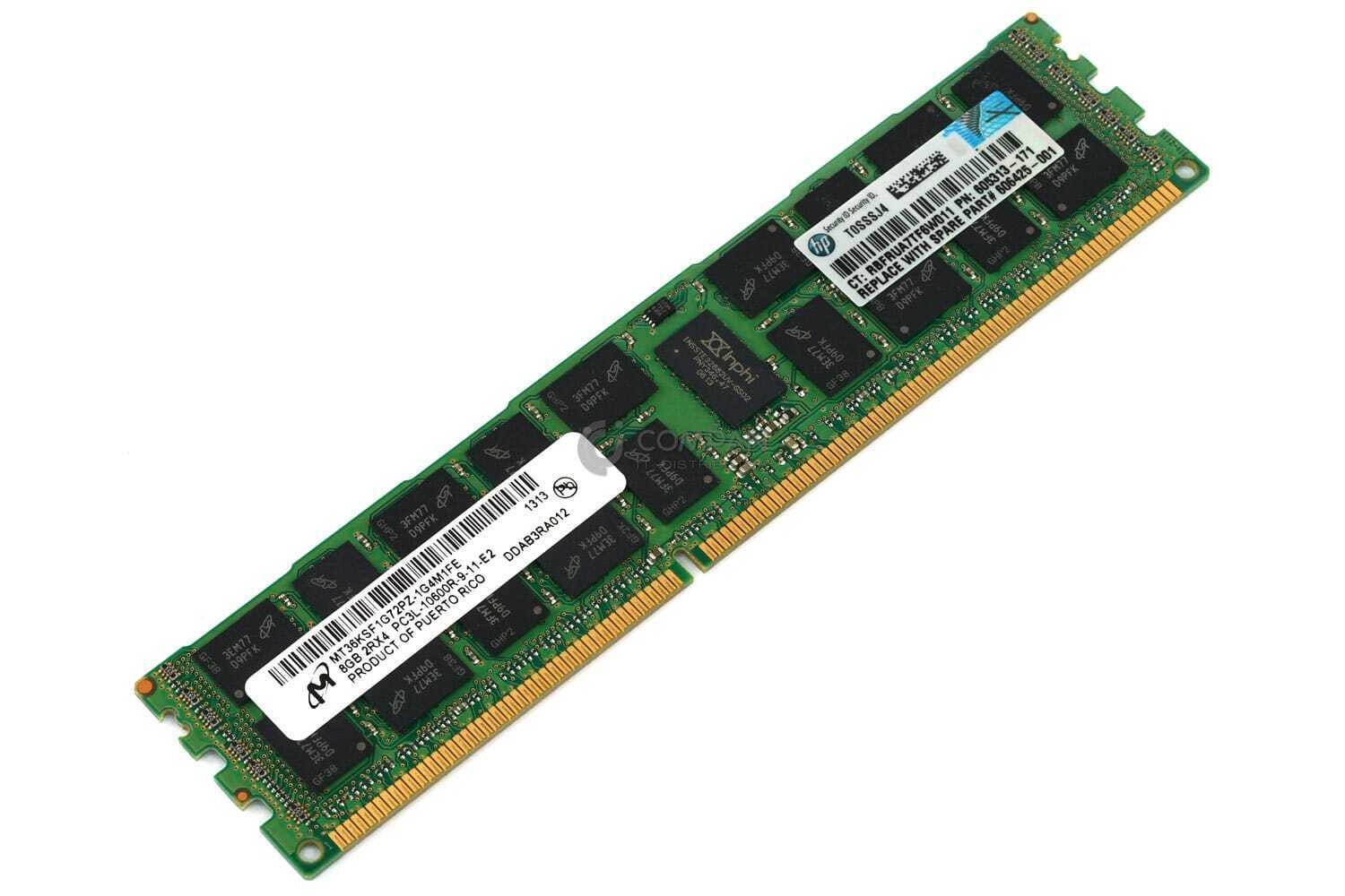 605313-171 HP DDR4 8GB / 2RX4 / PC3L-10600 / 1333MHZ / RDIMM
