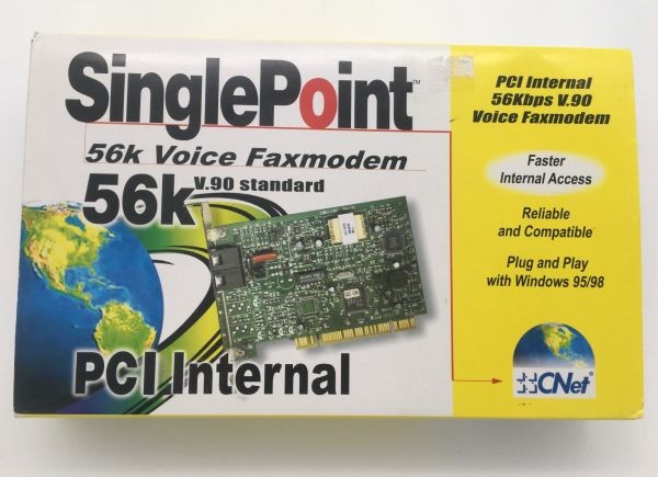 Cnet singlepoint 56k voice fax modem, internal v.90 standard, pci, 91-1p-im560c