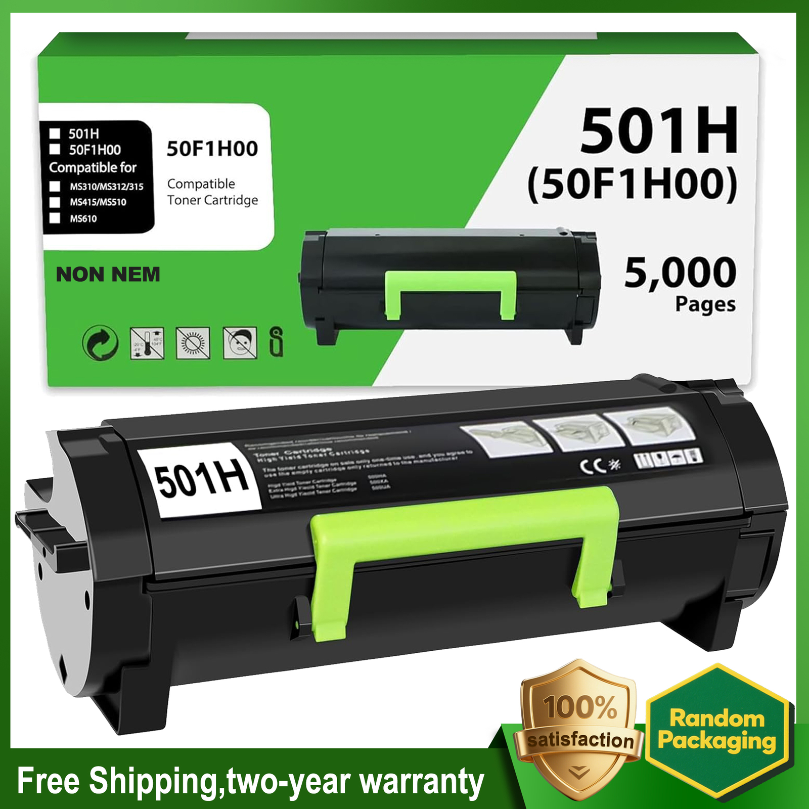 1PK MS310 50F1H00 Toner Compatible for Lexmark MS312dn MS312 50F1H00 5000 pages